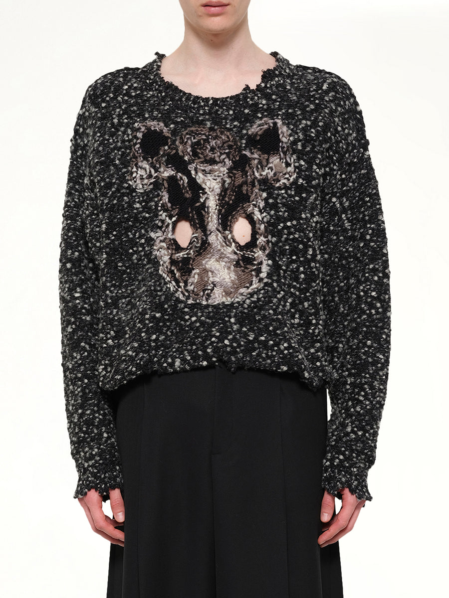 Acting Gas Mask Knit Pullover in Charcoal