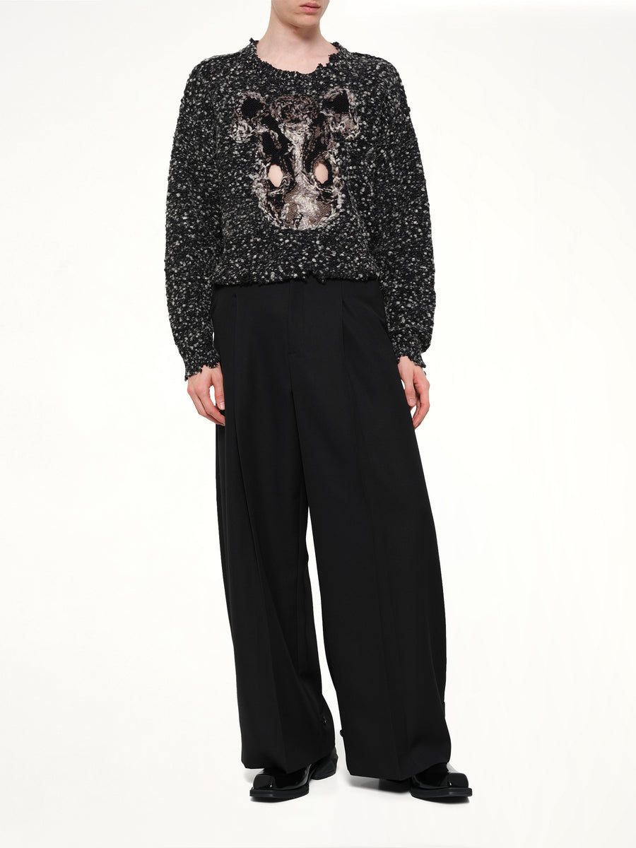Acting Gas Mask Knit Pullover in Charcoal