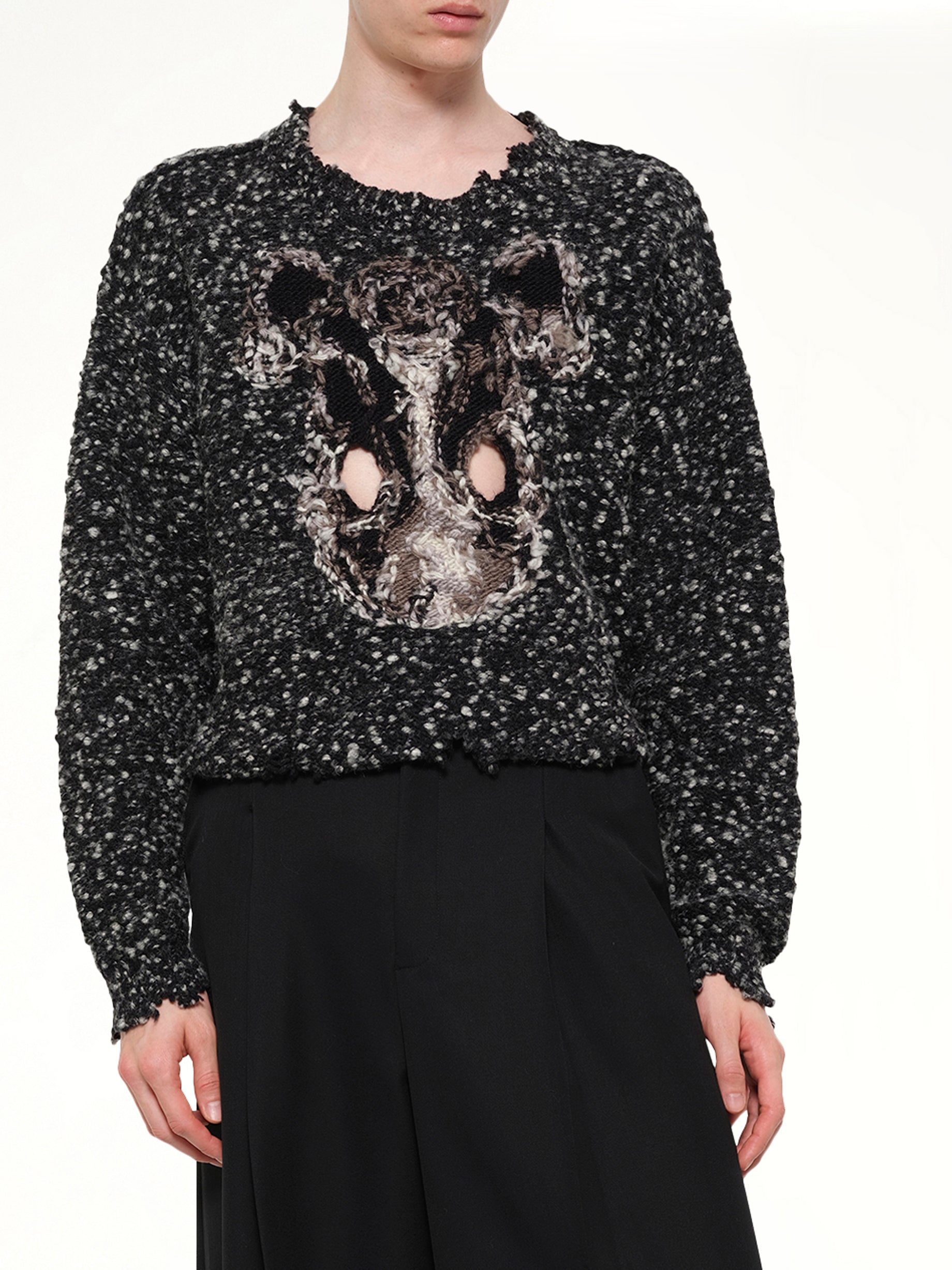 Acting Gas Mask Knit Pullover in Charcoal