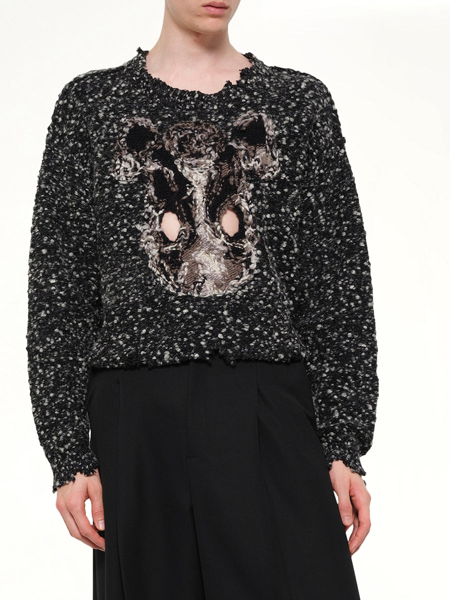 Acting Gas Mask Knit Pullover in Charcoal