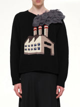 Smoking Factory Intarsia Knit Pullover in Black