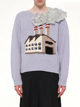 Smoking Factory Intarsia Knit Pullover in Blue