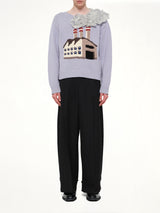 Smoking Factory Intarsia Knit Pullover in Blue