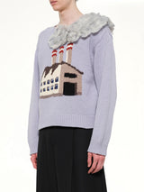 Smoking Factory Intarsia Knit Pullover in Blue