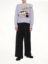 Smoking Factory Intarsia Knit Pullover in Blue