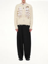 Rib Cage Cable Knit Pullover in Ivory