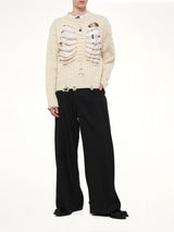 Rib Cage Cable Knit Pullover in Ivory