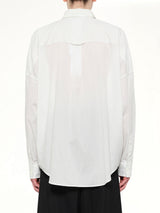 Trompe L’Oeil Tie Embroidery Shirt in White/Black