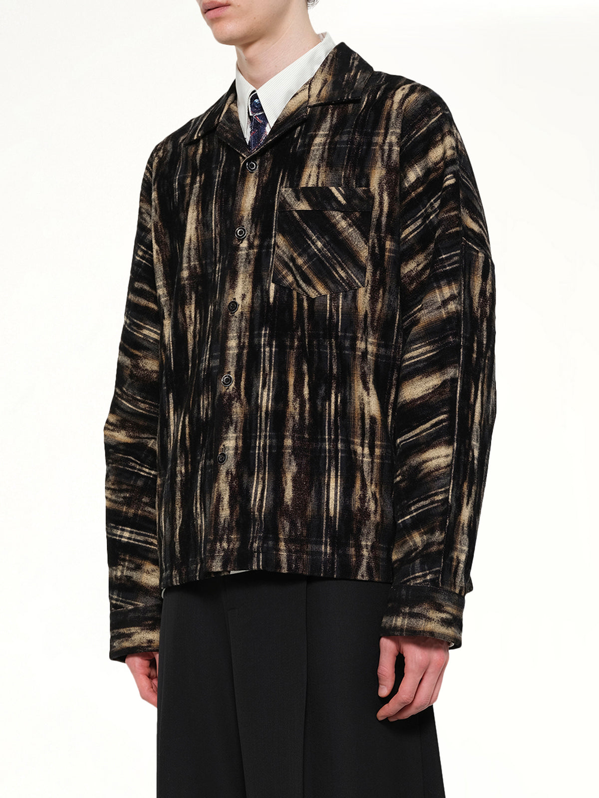 Dust Flocky Pajama Shirt in Black
