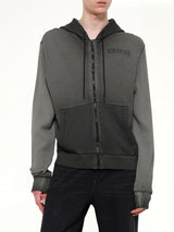 S-WAFY-HOOD-ZIP Hoodie in Washed Black