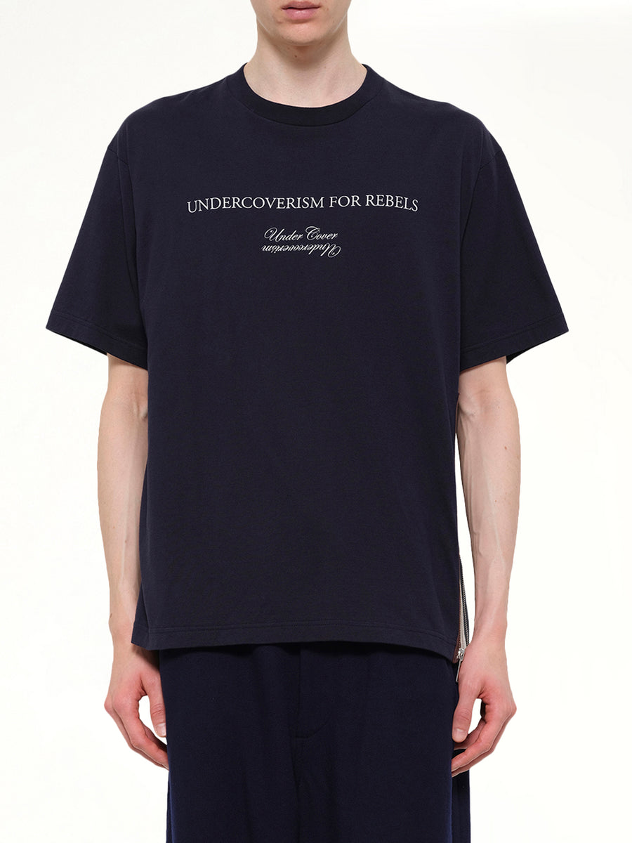 Side Zipper T-Shirt in Black