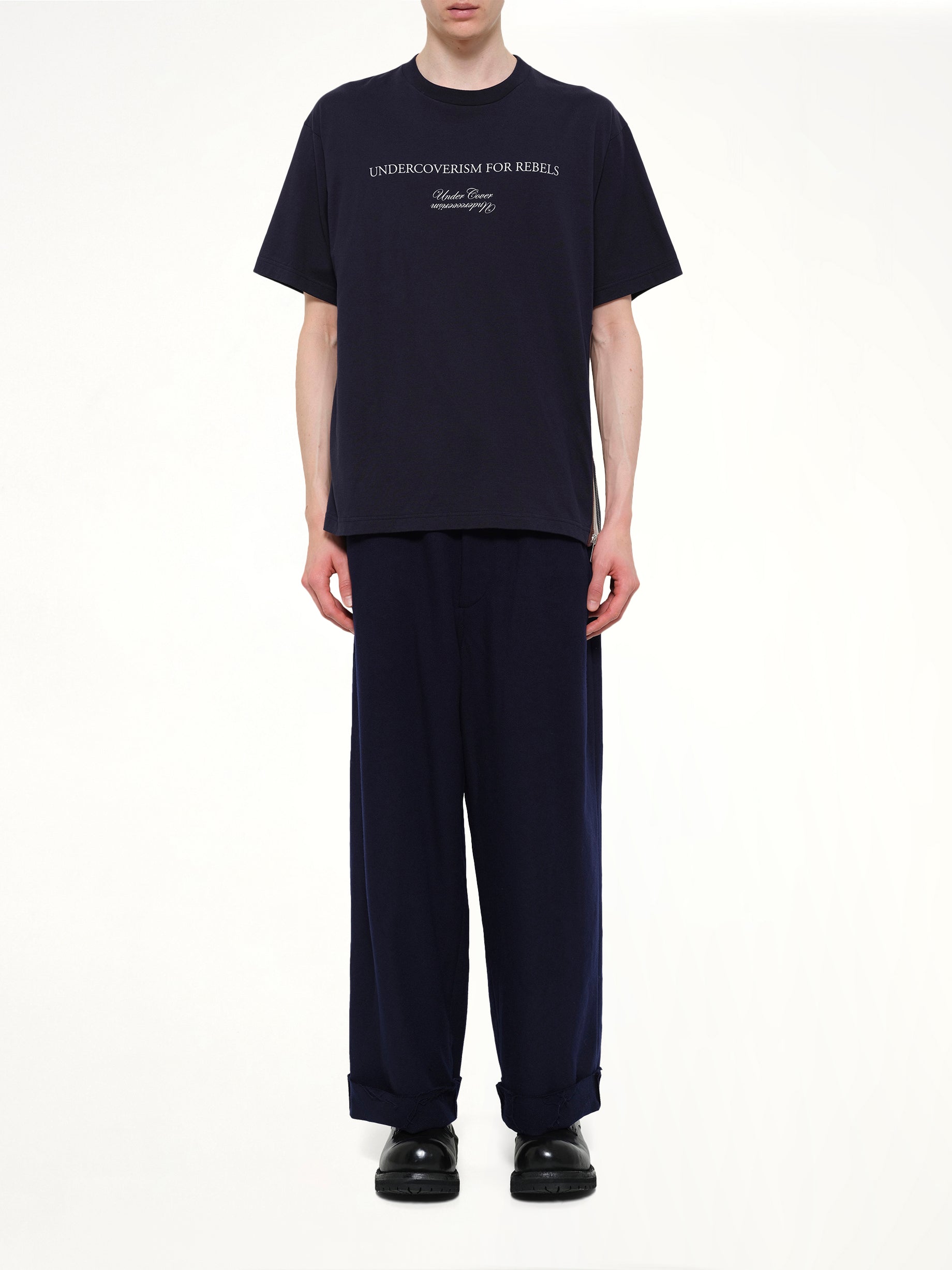 Side Zipper T-Shirt in Black