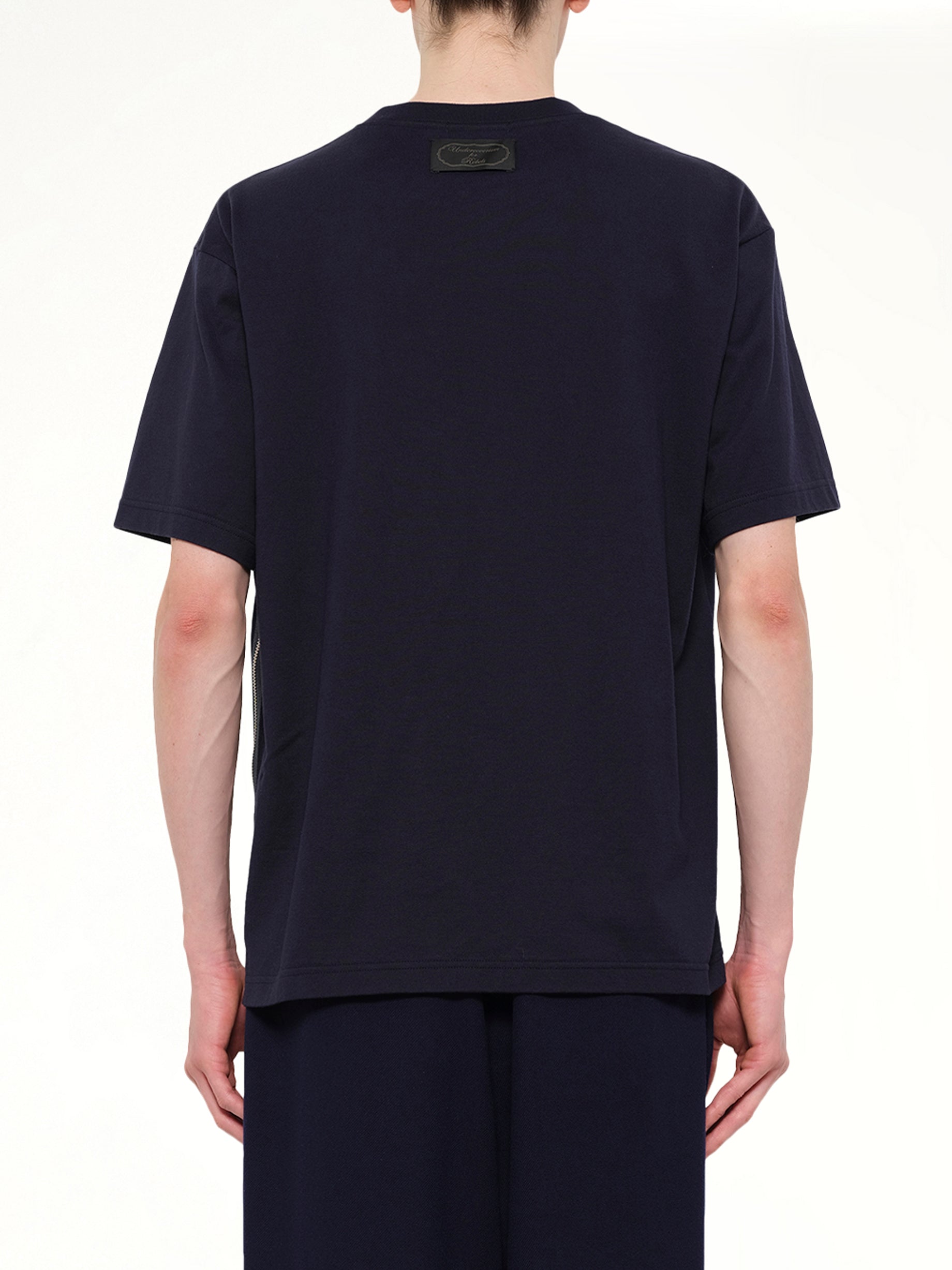 Side Zipper T-Shirt in Black