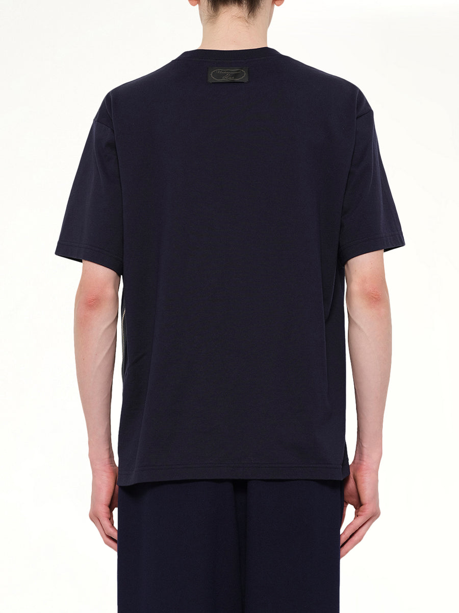 Side Zipper T-Shirt in Black