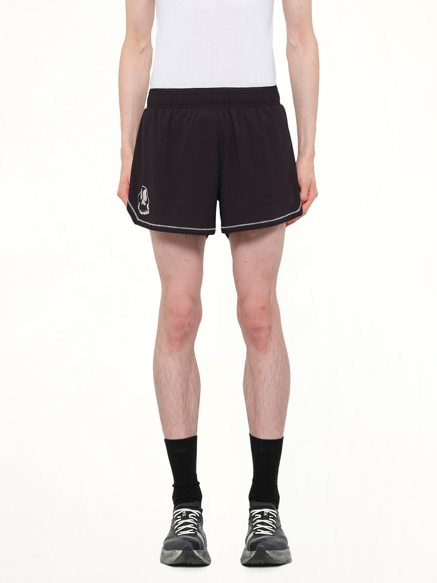 Skull Graphic Run Shorts in Black