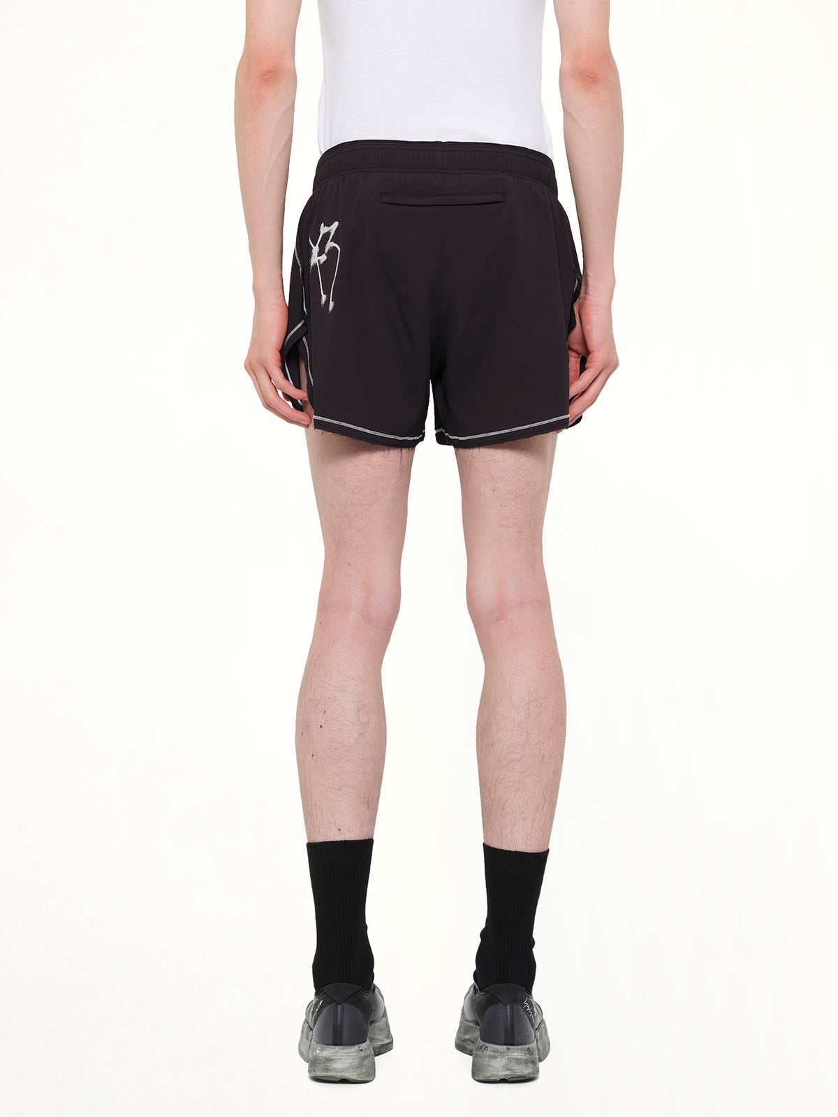 Skull Graphic Run Shorts in Black