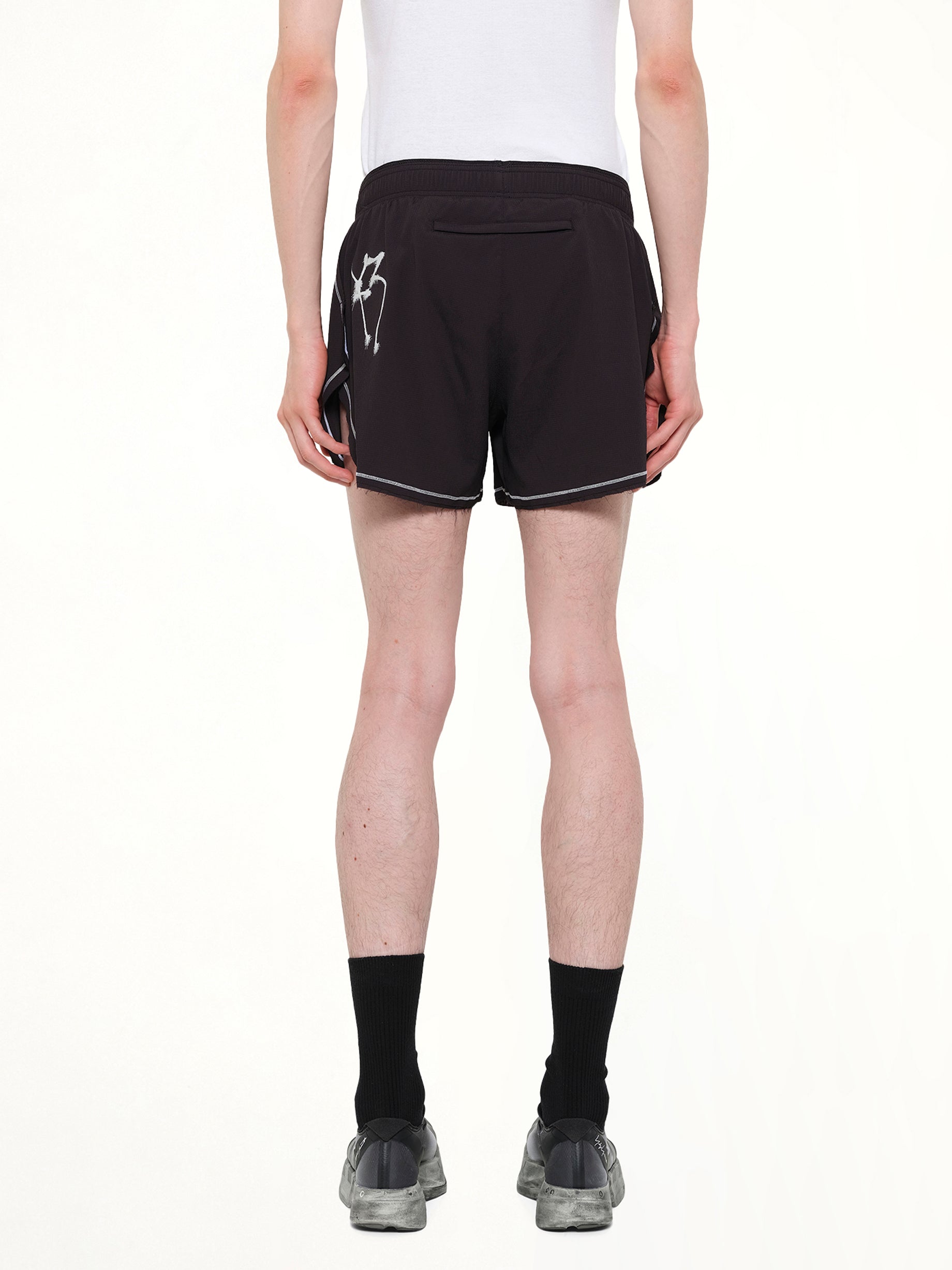 Skull Graphic Run Shorts in Black