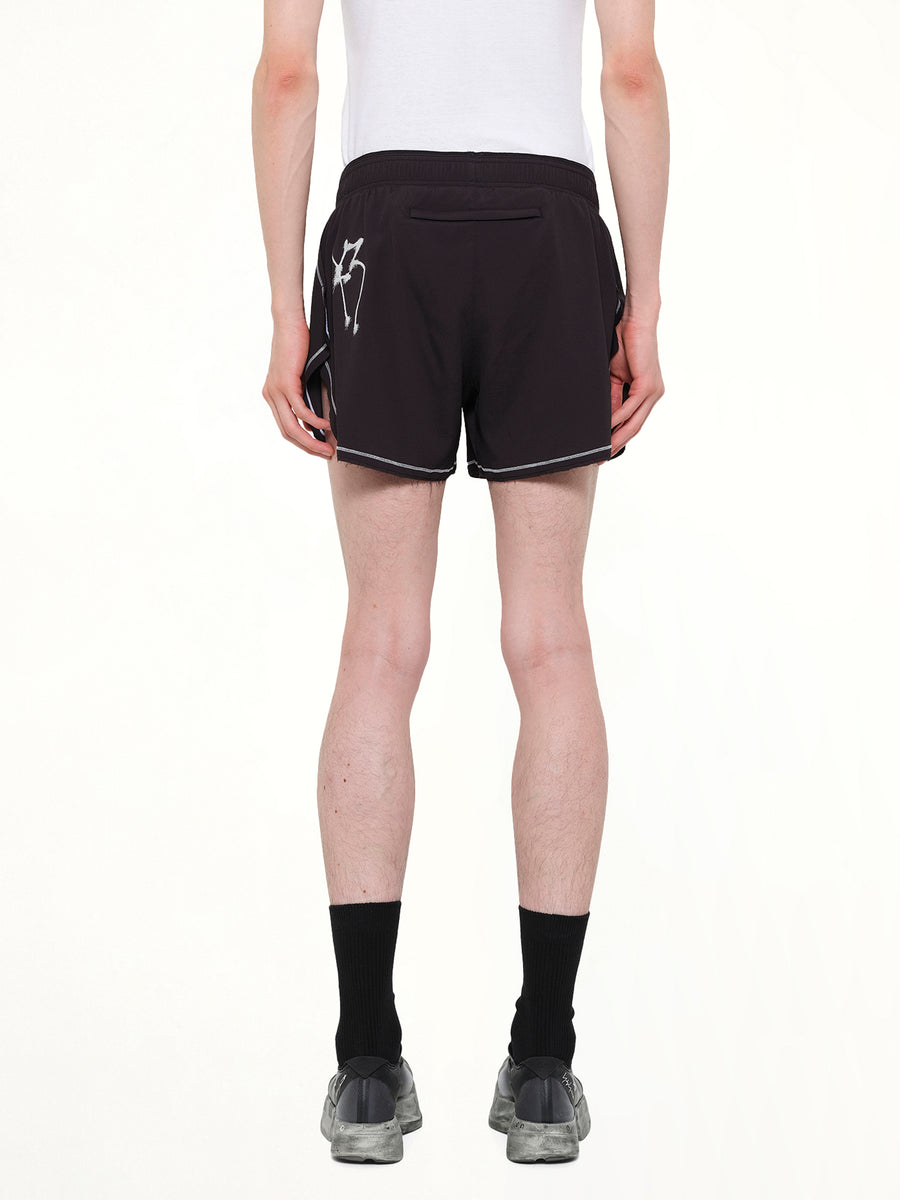 Skull Graphic Run Shorts in Black