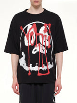 Skull Graphic T-Shirt in Black/Red