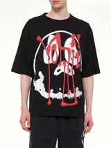 Skull Graphic T-Shirt in Black/Red