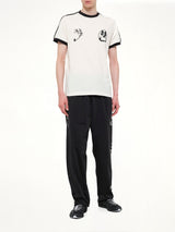Skull Graphic 3 Stripe T-Shirt in Chalk White