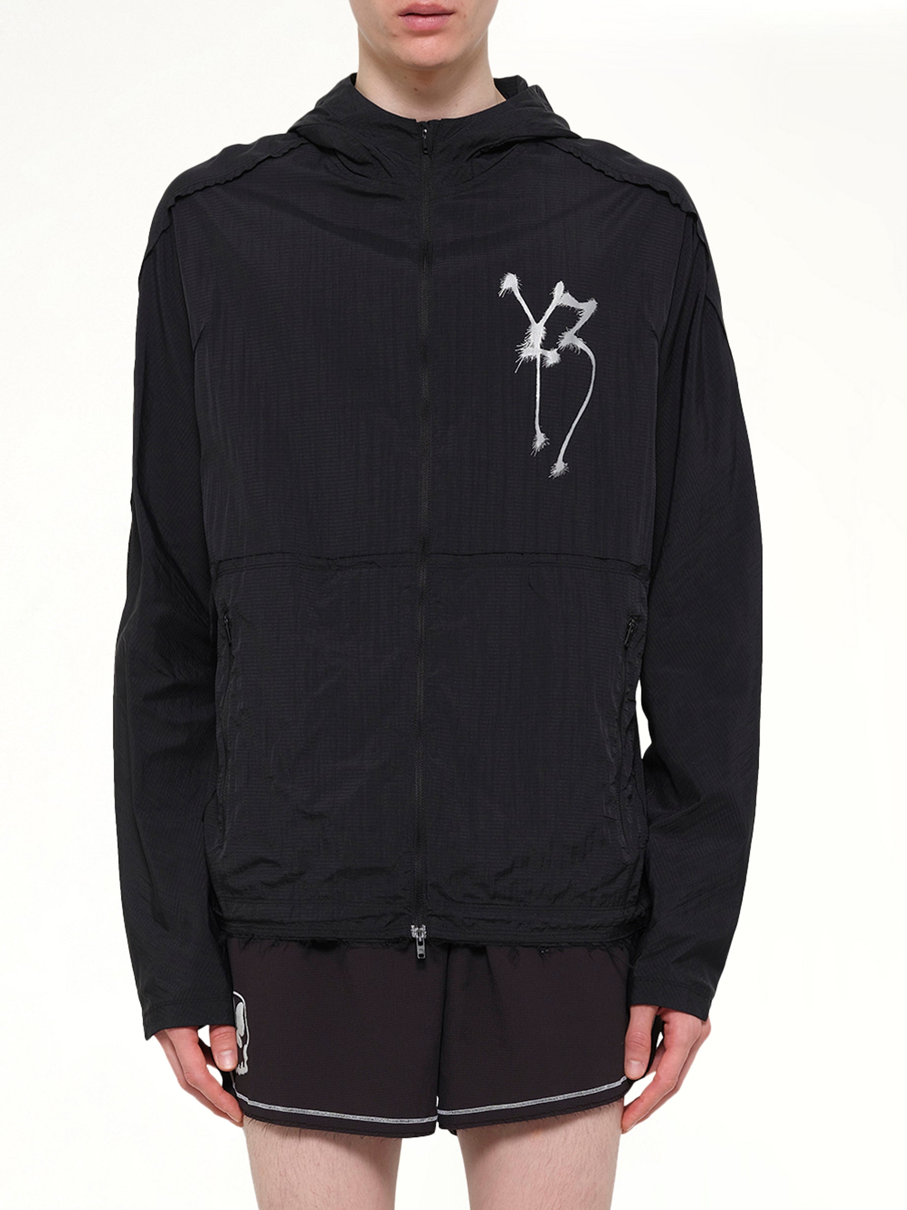 Skull Motif Run Jacket in Black