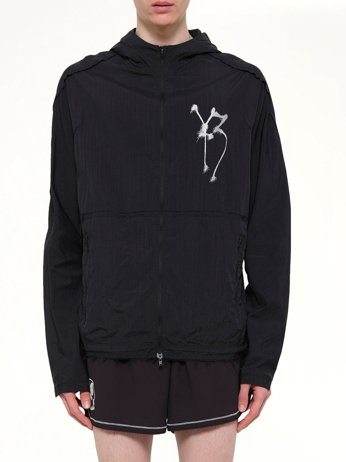 Skull Motif Run Jacket in Black
