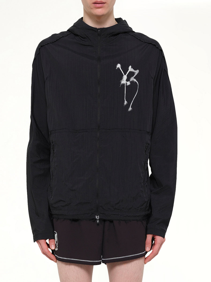 Skull Motif Run Jacket in Black