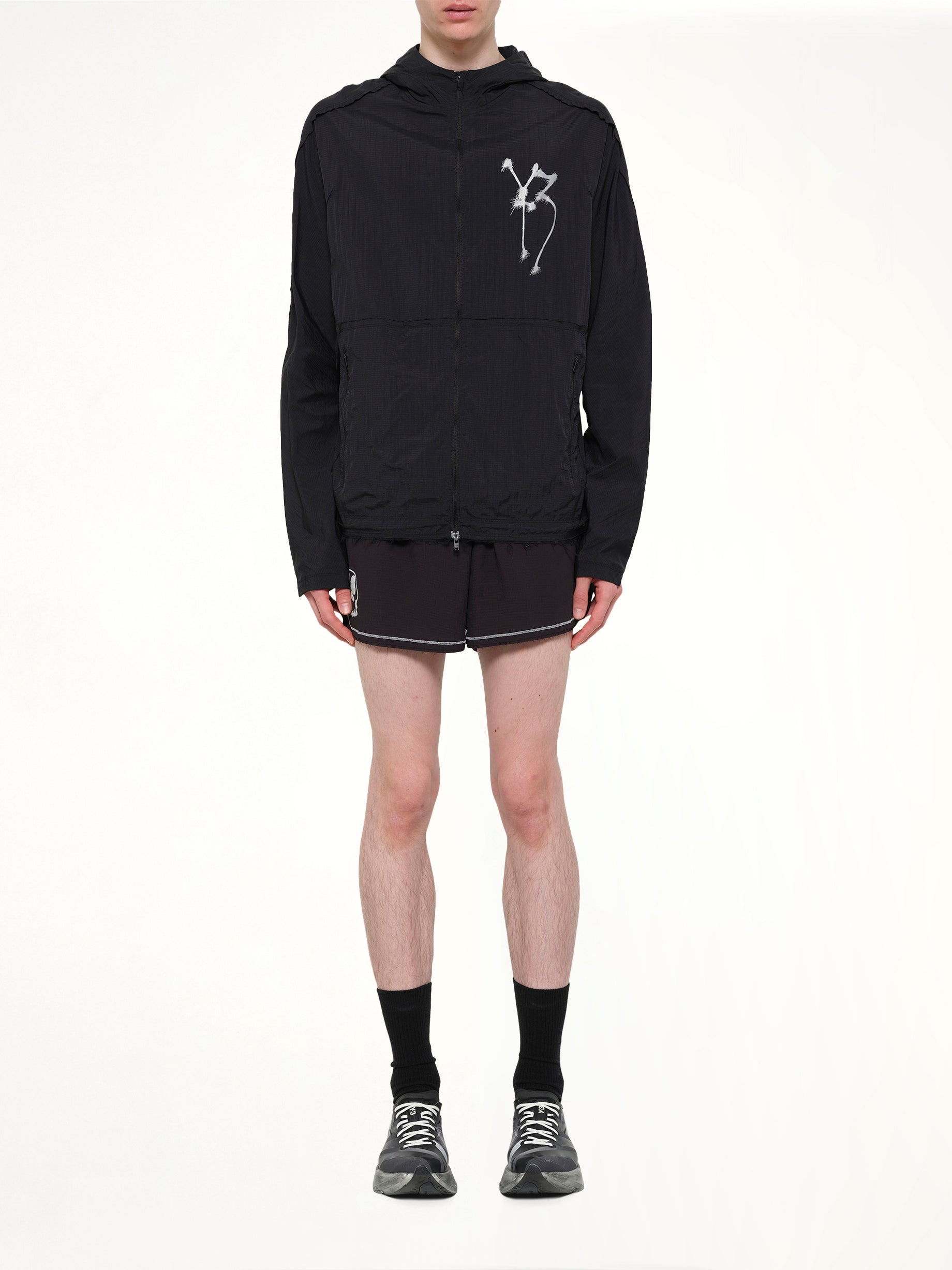 Skull Motif Run Jacket in Black