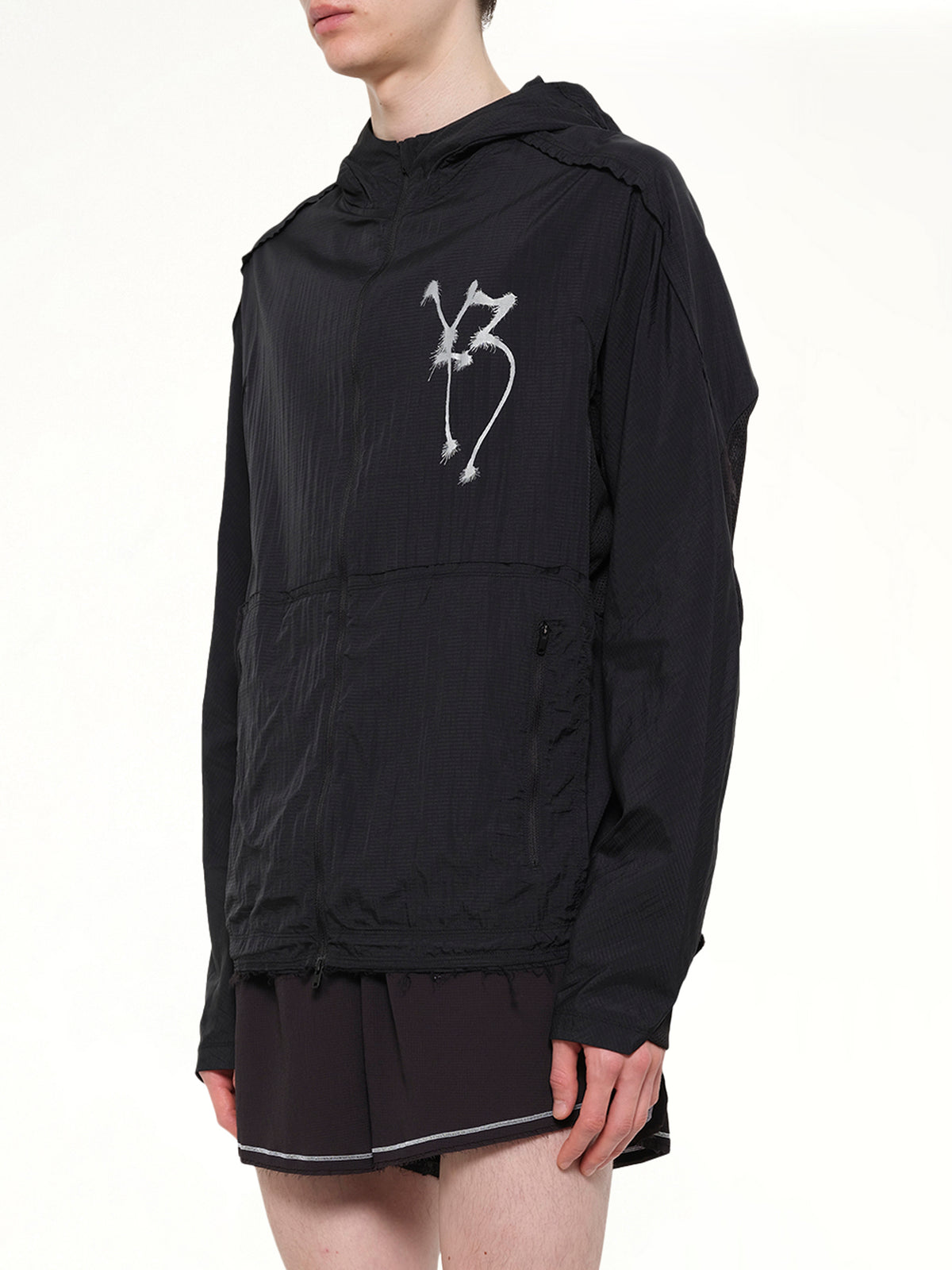 Skull Motif Run Jacket in Black