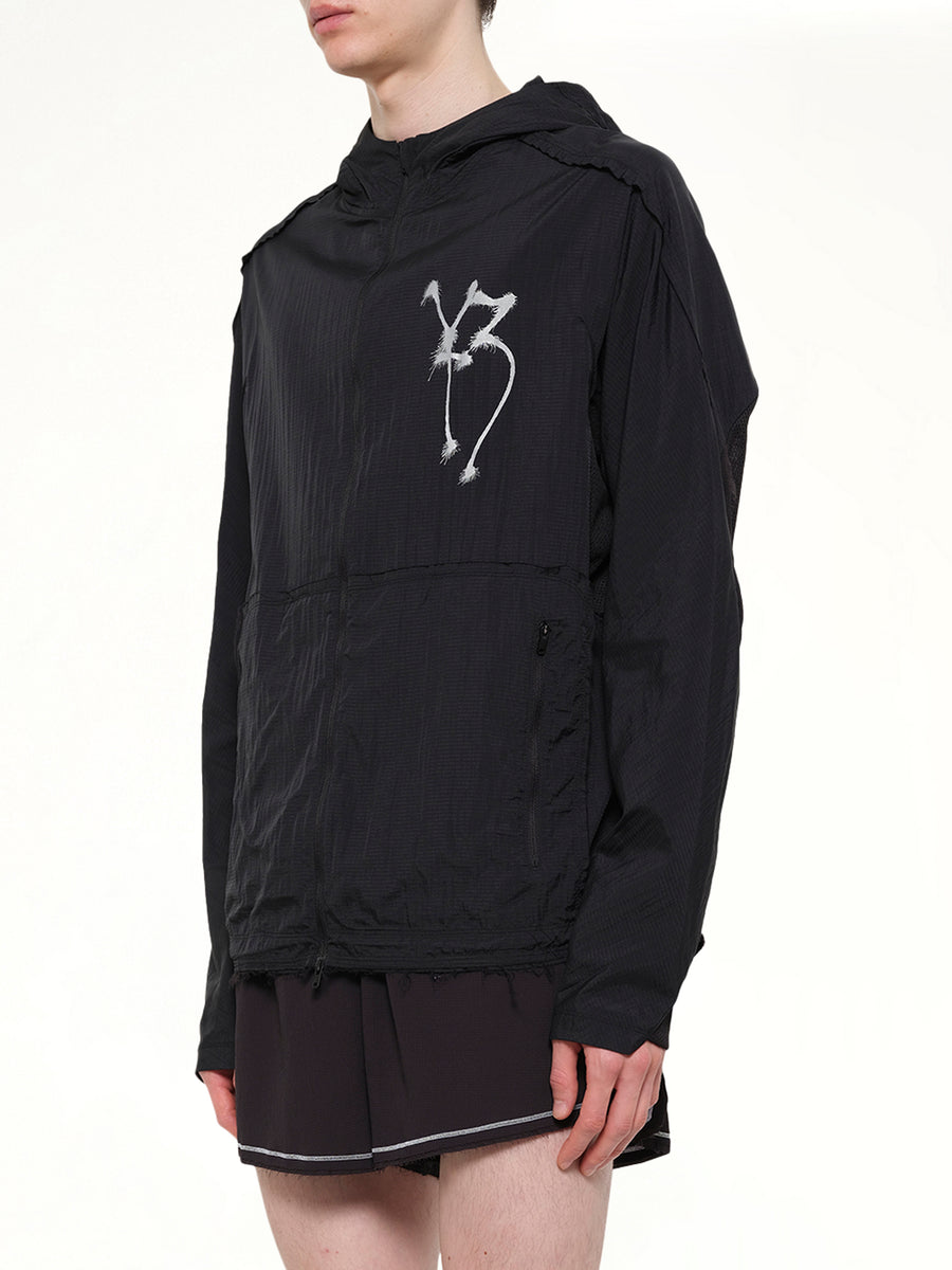 Skull Motif Run Jacket in Black
