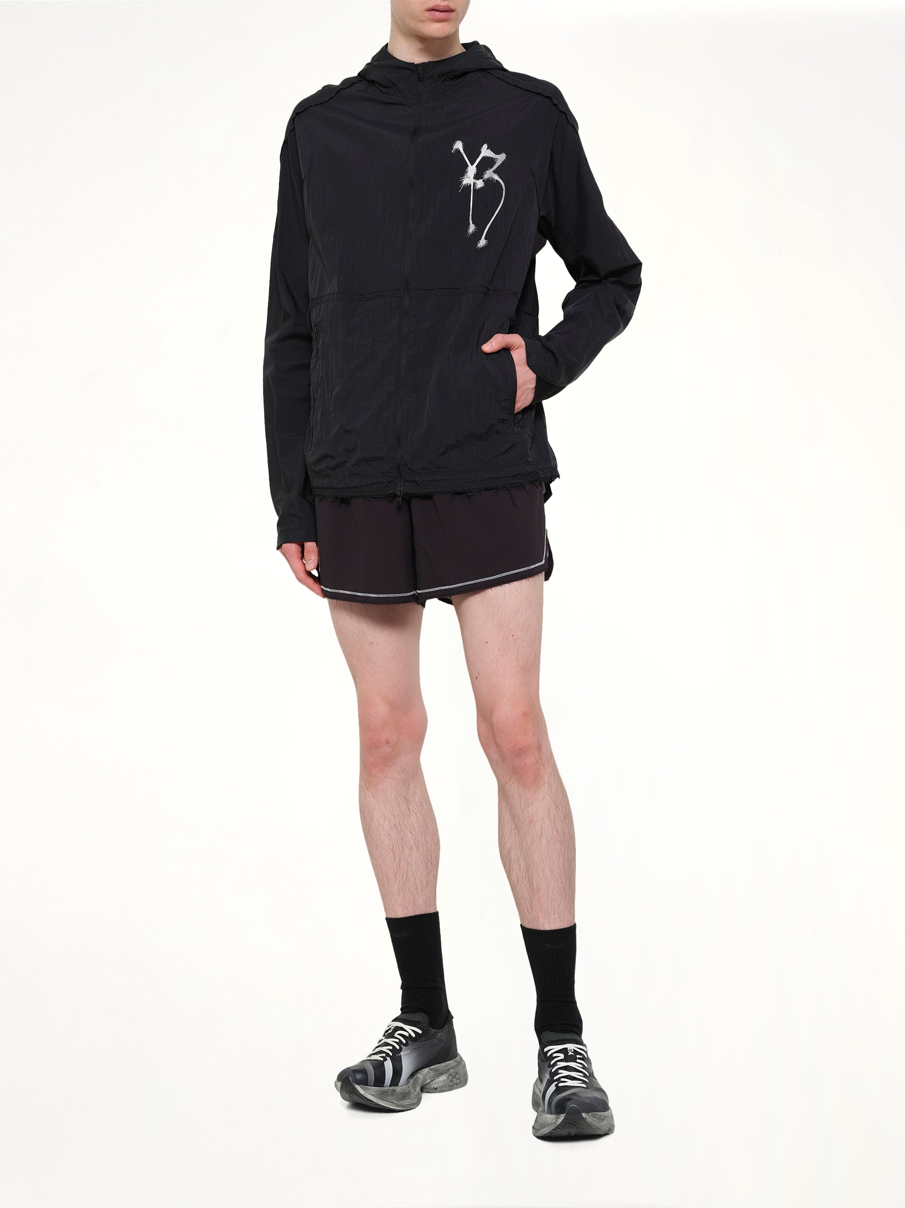 Skull Motif Run Jacket in Black