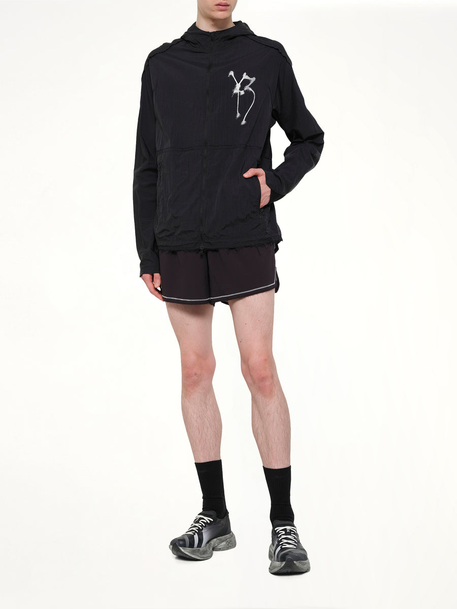 Skull Motif Run Jacket in Black