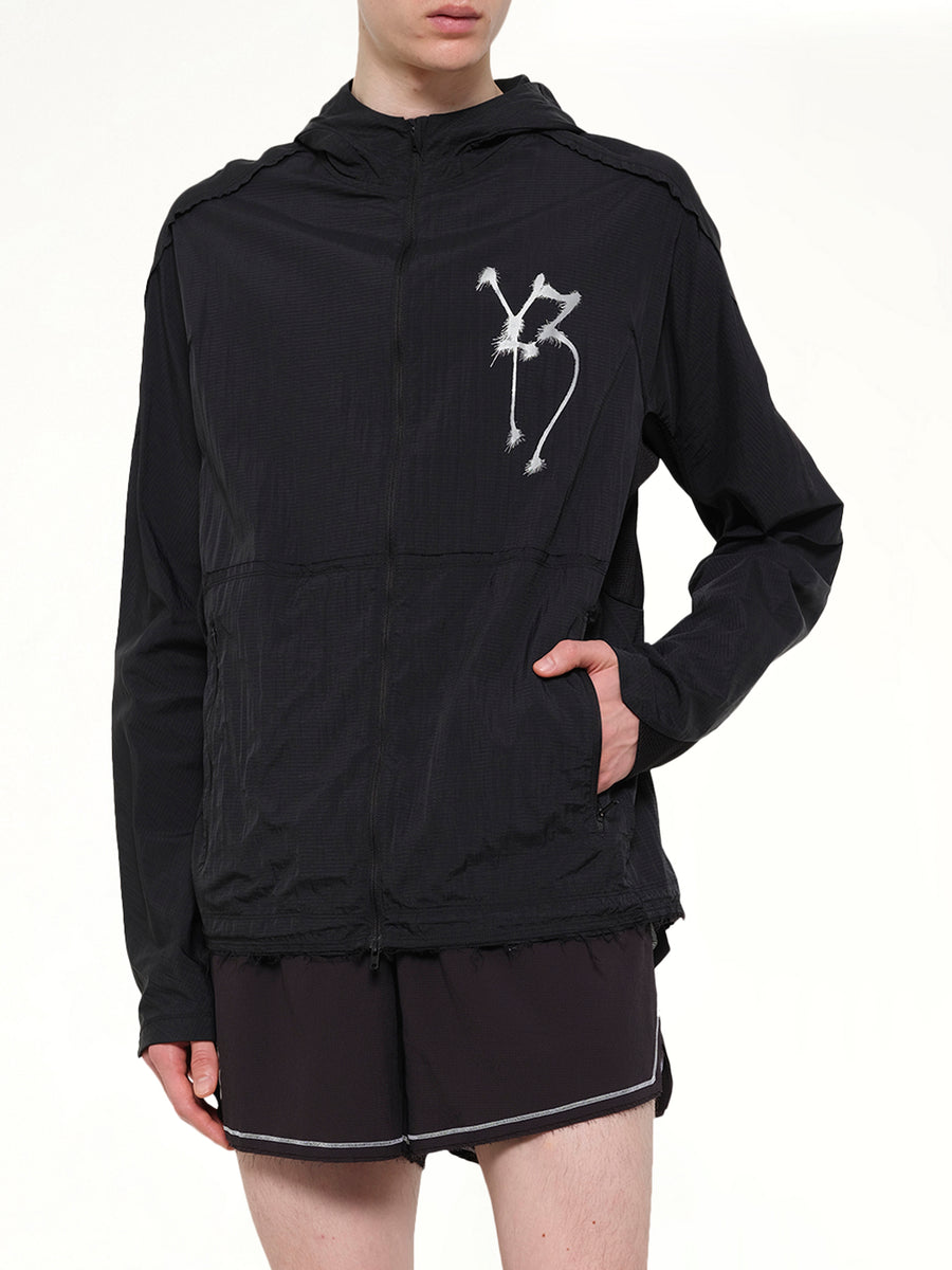 Skull Motif Run Jacket in Black