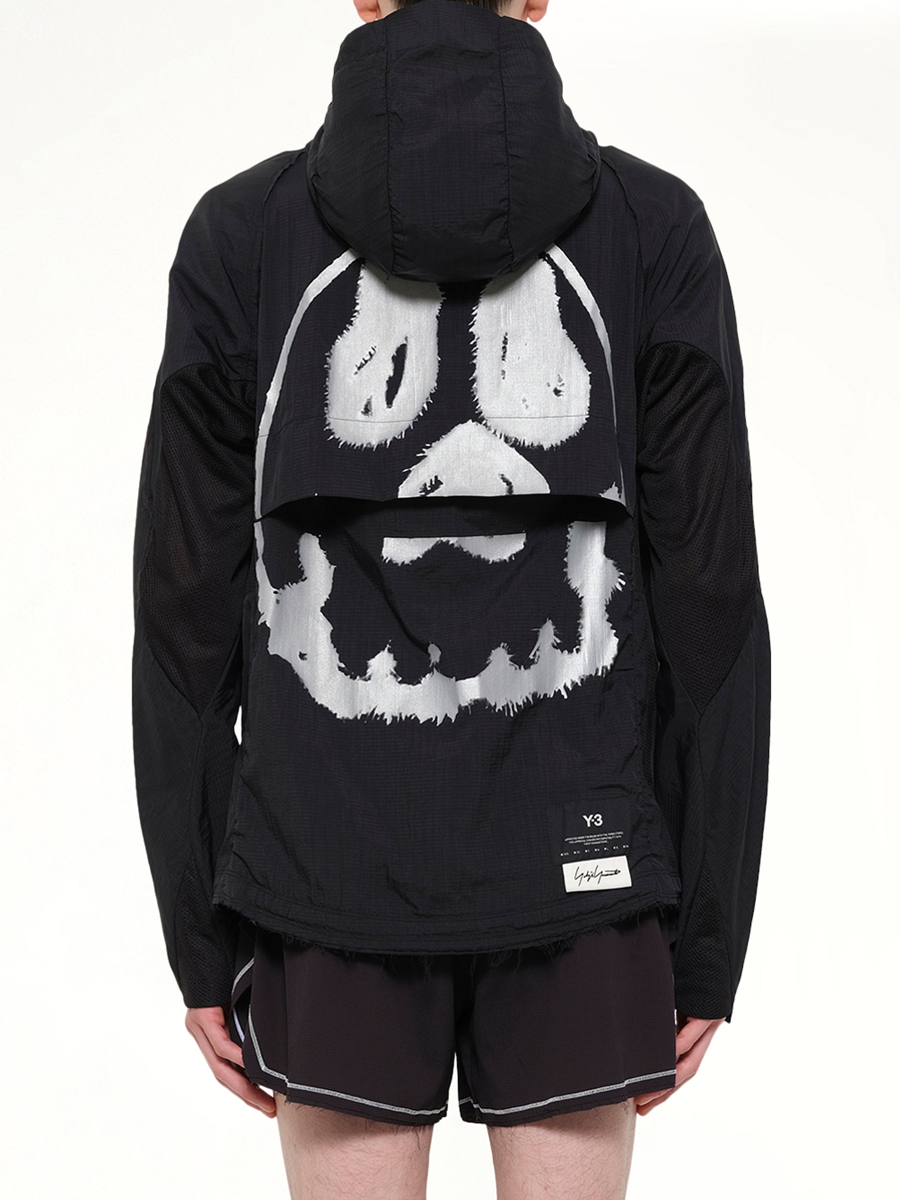 Skull Motif Run Jacket in Black