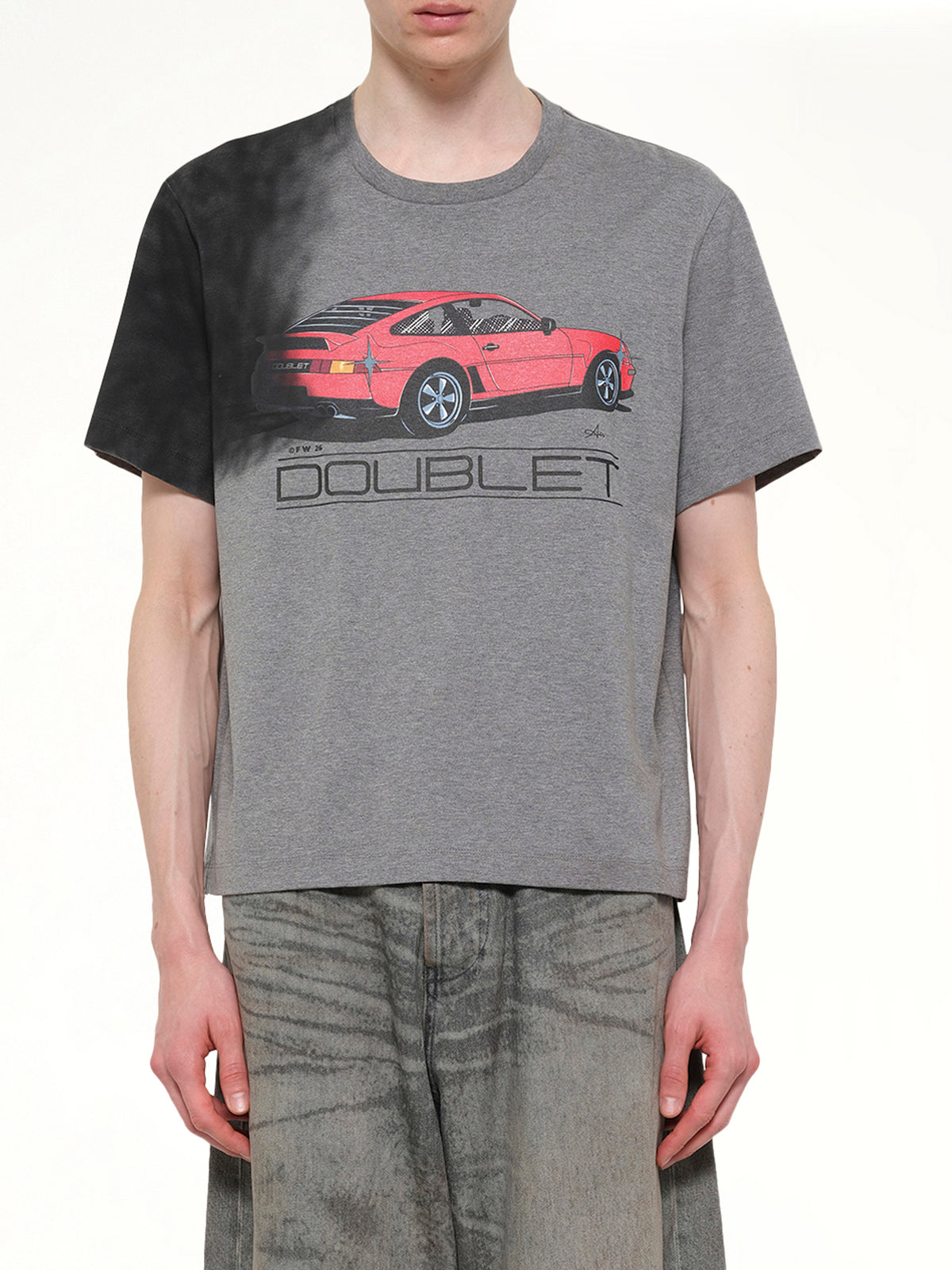 Exhaust Stained T-Shirt in Grey