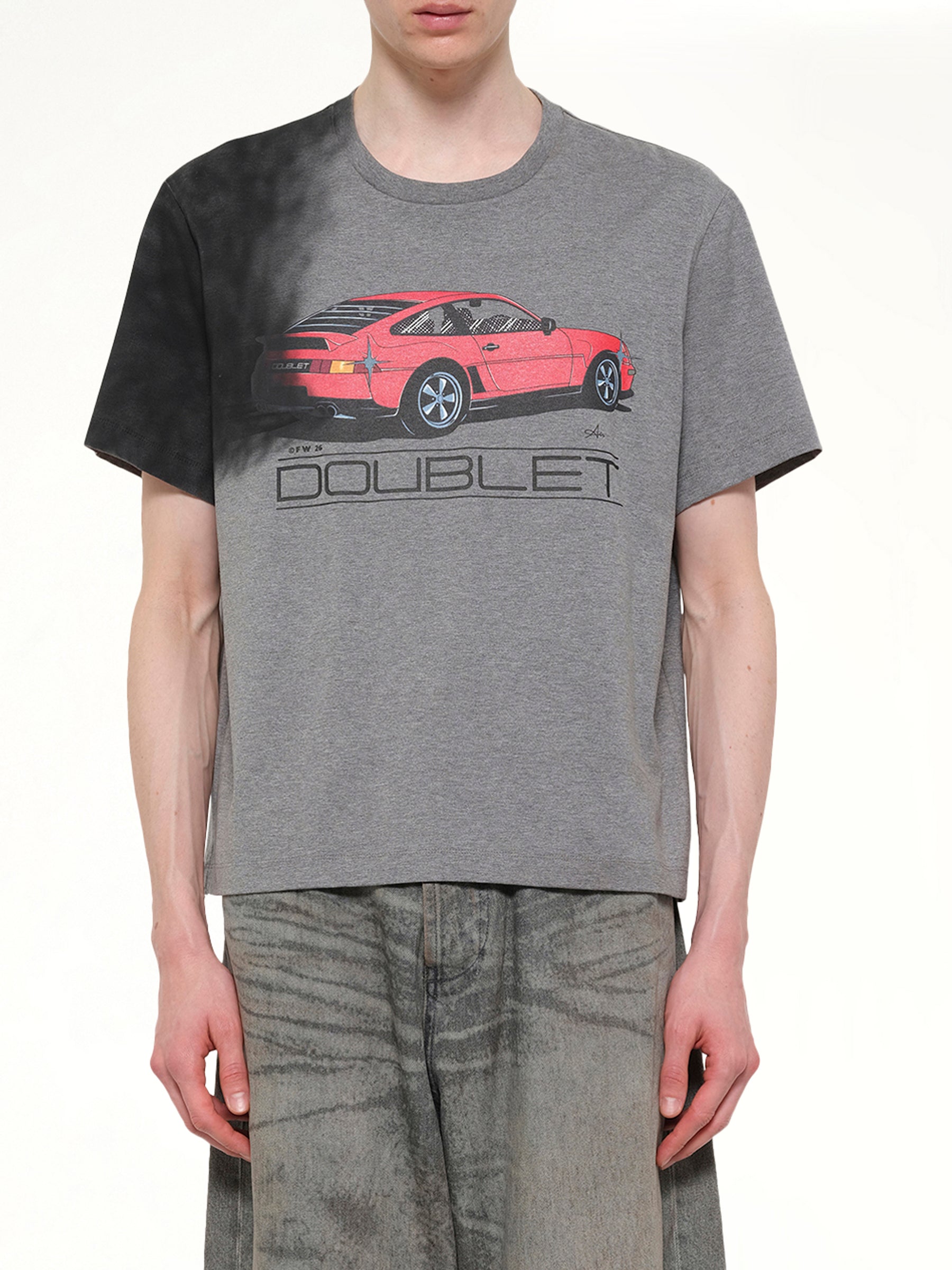 Exhaust Stained T-Shirt in Grey