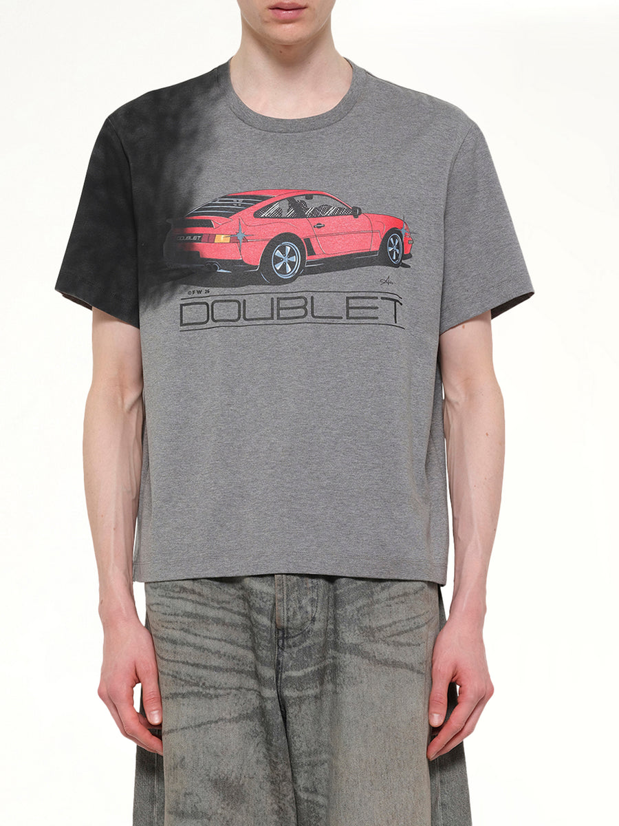 Exhaust Stained T-Shirt in Grey