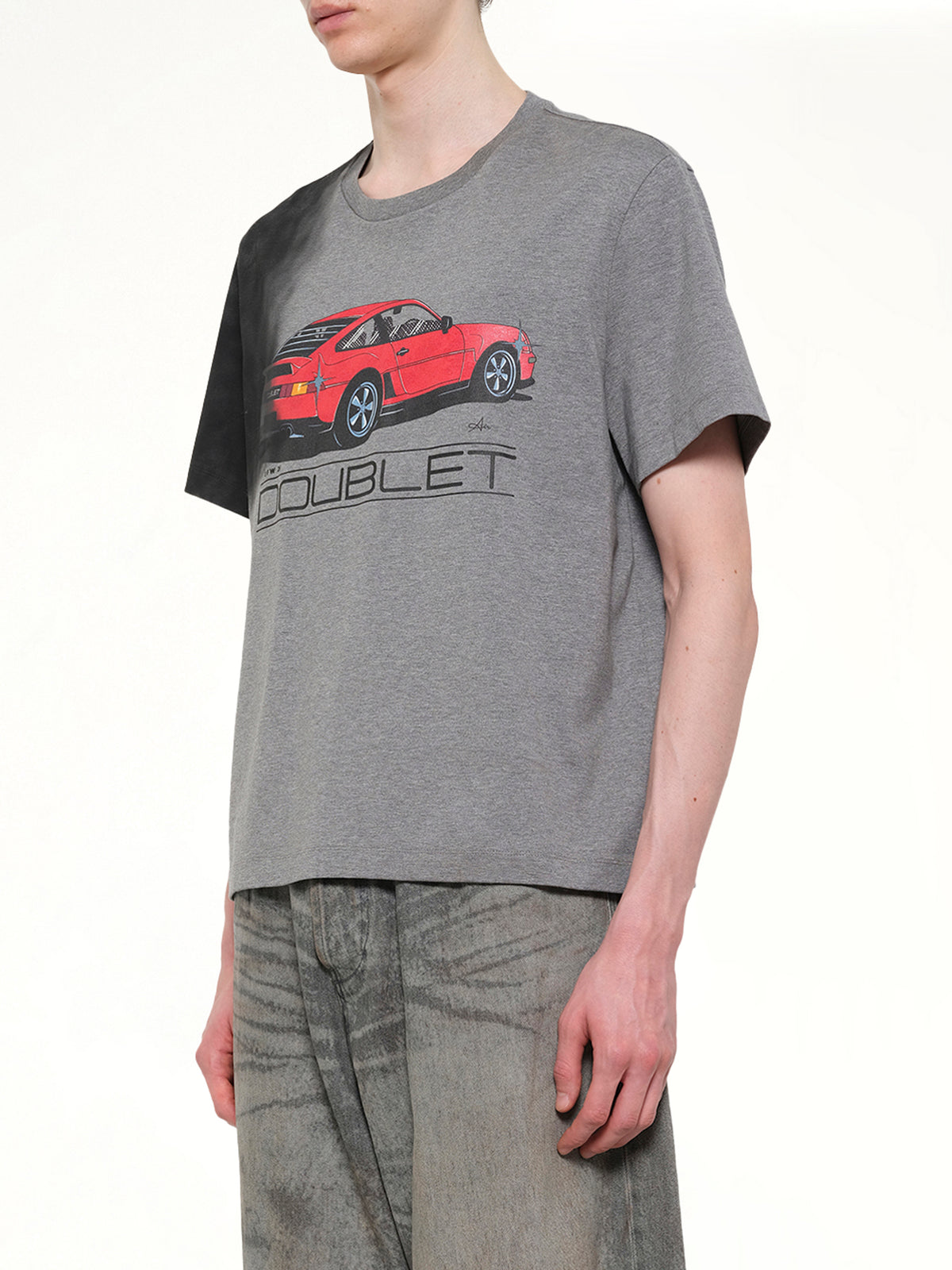 Exhaust Stained T-Shirt in Grey