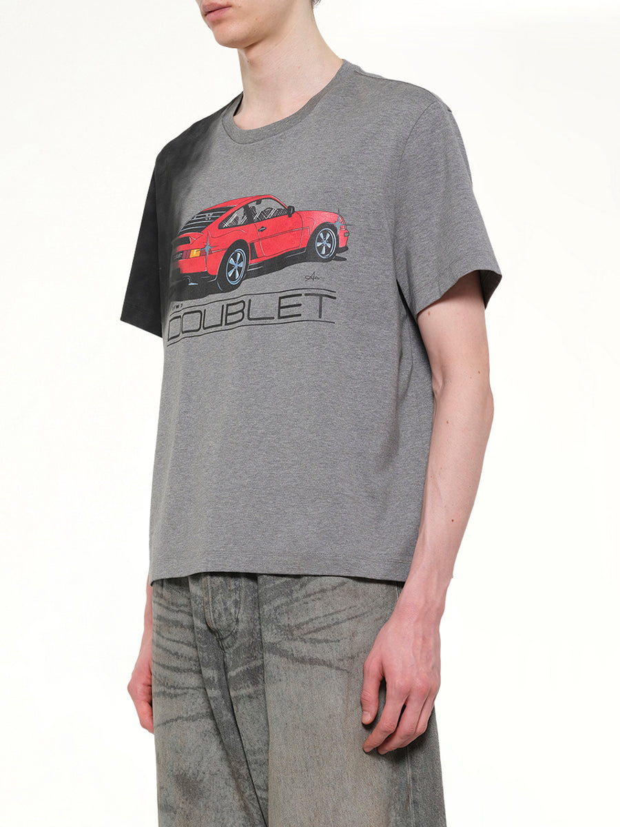 Exhaust Stained T-Shirt in Grey