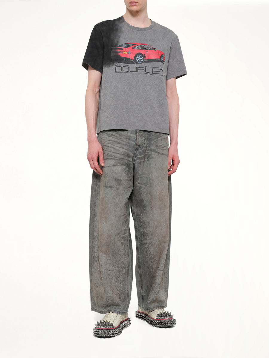 Exhaust Stained T-Shirt in Grey