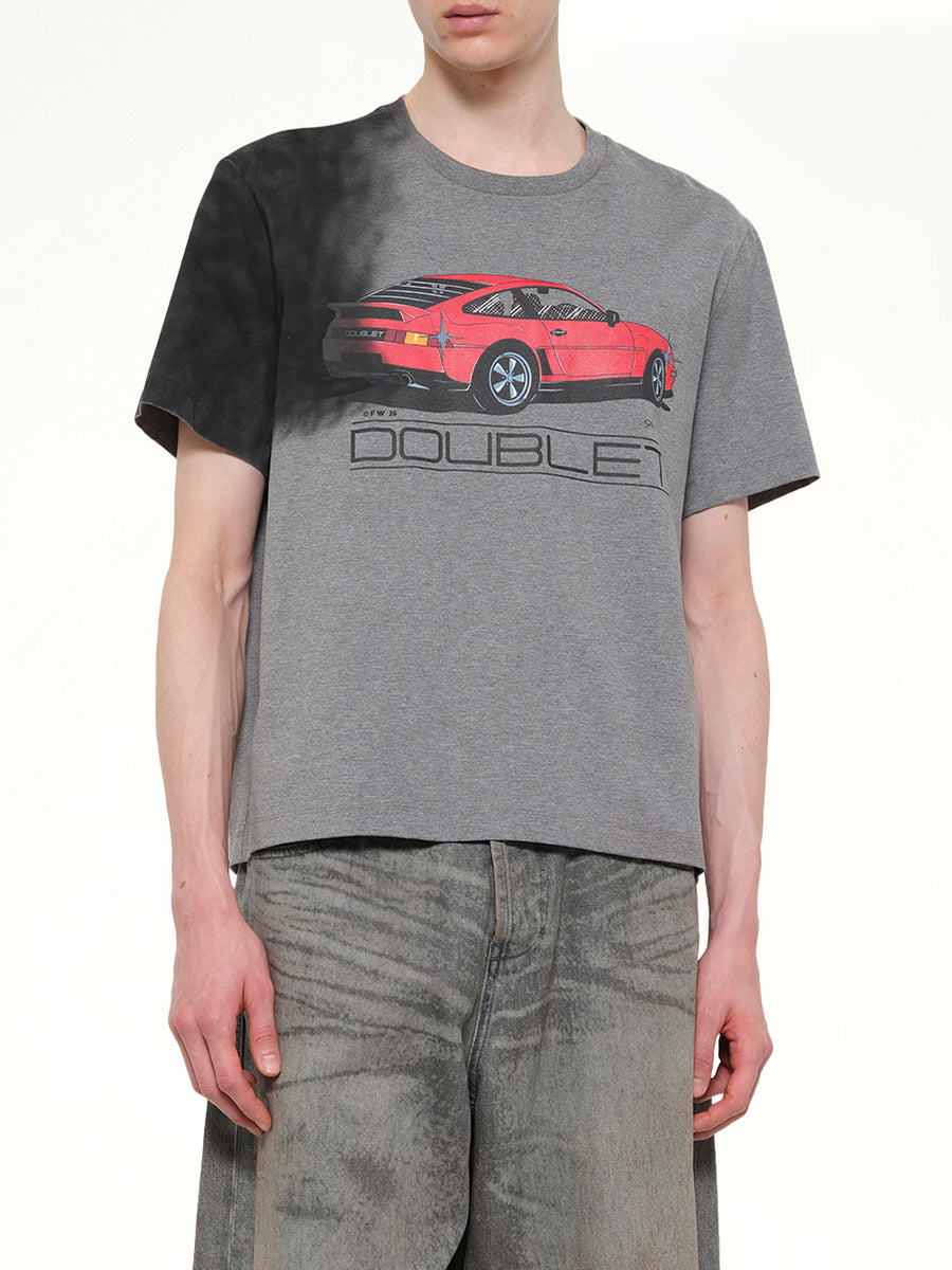 Exhaust Stained T-Shirt in Grey