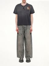 Trompe L’Oeil Embroidery T-Shirt in Black