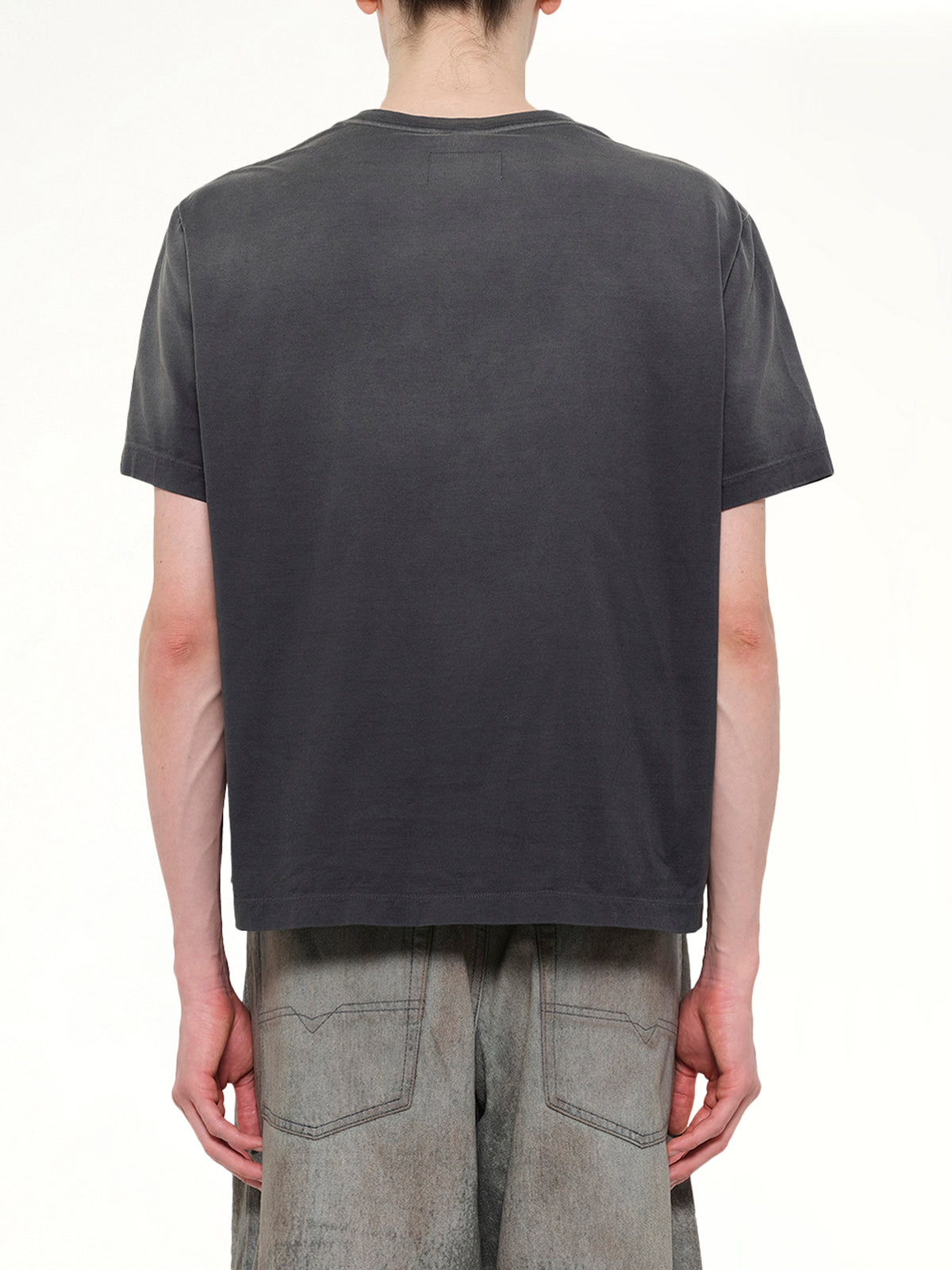 Trompe L’Oeil Embroidery T-Shirt in Black