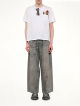 Trompe L’Oeil Embroidery T-Shirt in White