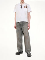 Trompe L’Oeil Embroidery T-Shirt in White