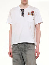 Trompe L’Oeil Embroidery T-Shirt in White