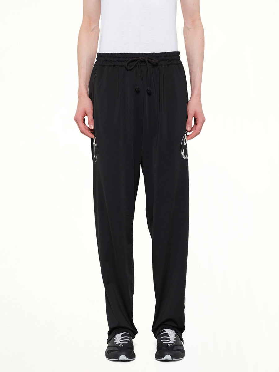 Skull Graphic 3 Stripe Pants in Black