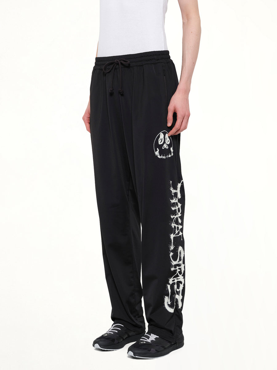 Skull Graphic 3 Stripe Pants in Black