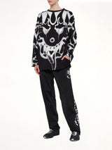Skull Graphic 3 Stripe Pants in Black